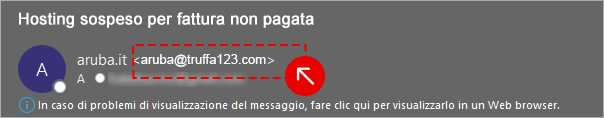 esempio di mittente falsificato