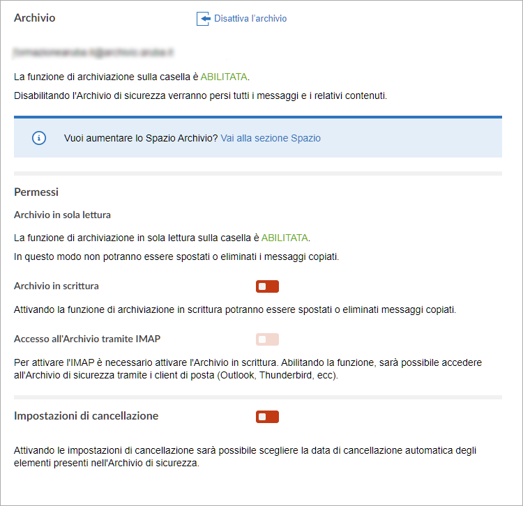 WebMail Smart Archivio di sicurezza Guide hosting.aruba.it